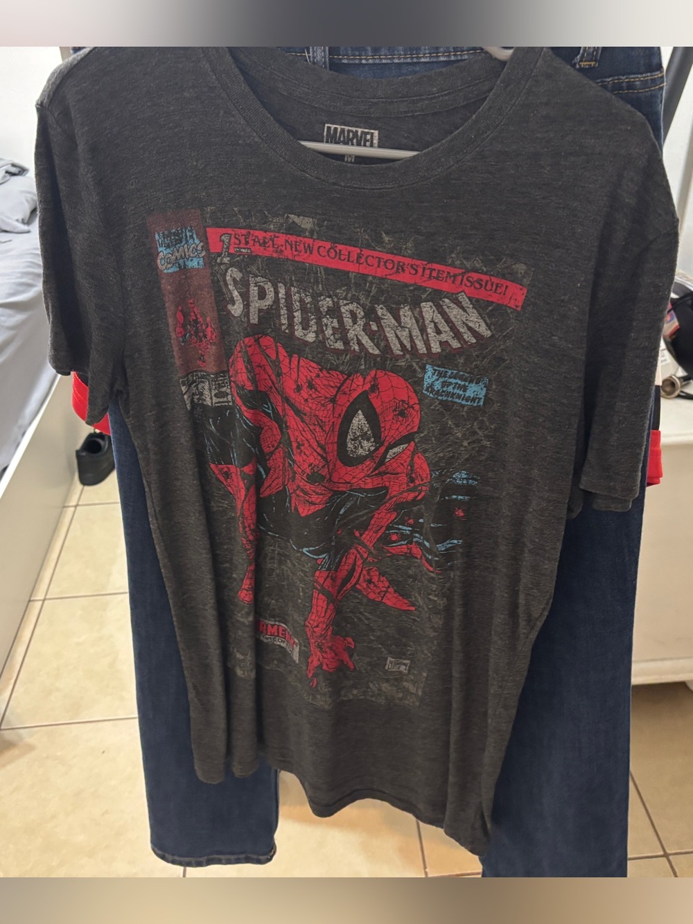 Men’s Medium Grey Marvel Spider Man Shirt Todd McFarlane Illustration